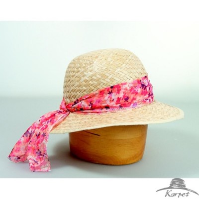 Dámský slaměný klobouk s mašlí