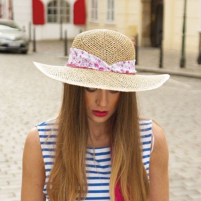 Dámský klobouk z mořské trávy - mašle