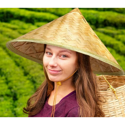 Bambusový klobouk v čínském...