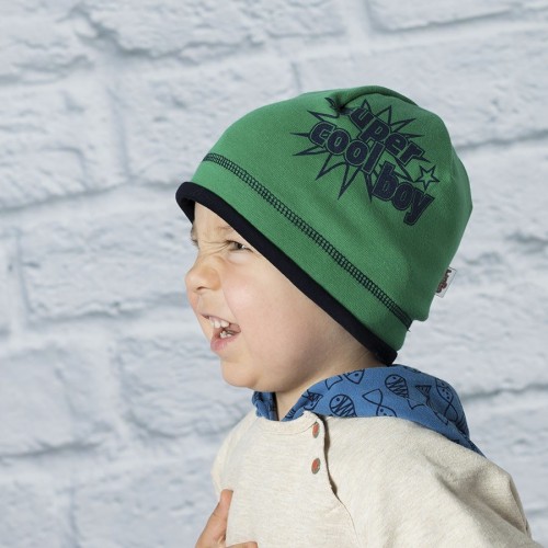 Bavlněná čepice s lemem a potiskem