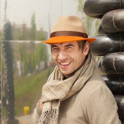 Unisex vlněný klobouk dvoubarevný 2