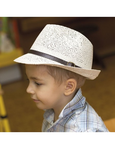 Chlapecký papírový klobouk s koženým páskem 