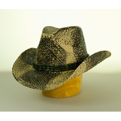 Unisex slaměný klobouk velká krempa - krokodýl